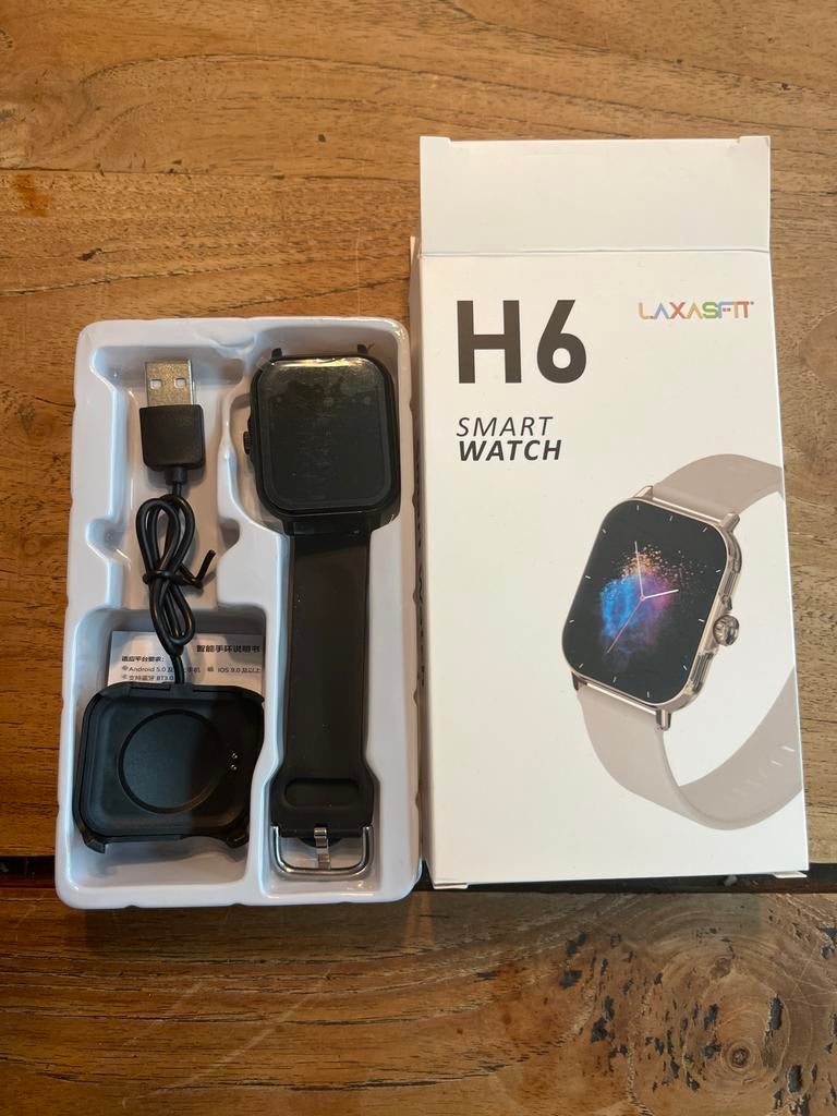 Laxasfit H6 Smartwatch NIEUW uit de doos, Ophalen of Verzenden, Nieuw, Zwart, Android