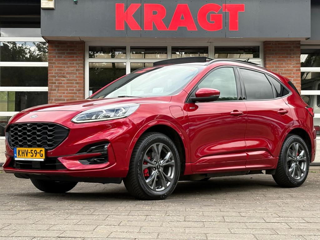Ford KUGA ST-Line X 2.5 PHEV 224 pk - Schuifkanteldak - LED, Auto's, Ford, 14 kWh, Gebruikt, Zwart, 4 cilinders