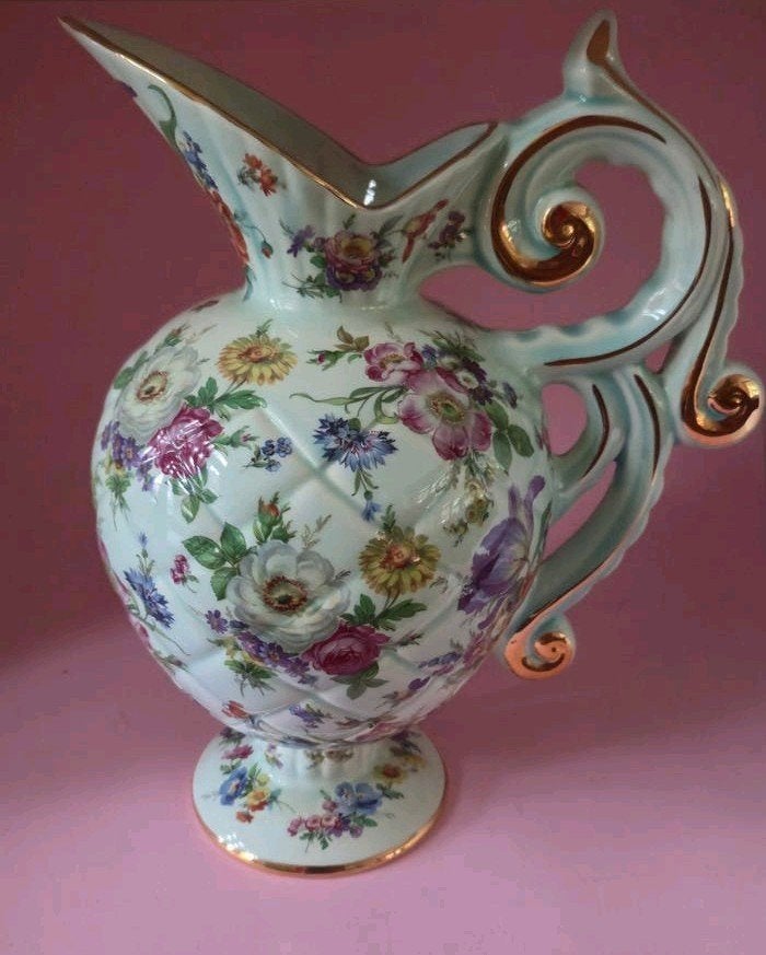 boch la louviere keralux pastel blauw fleur de saxe kan, Antiek en Kunst, Ophalen of Verzenden