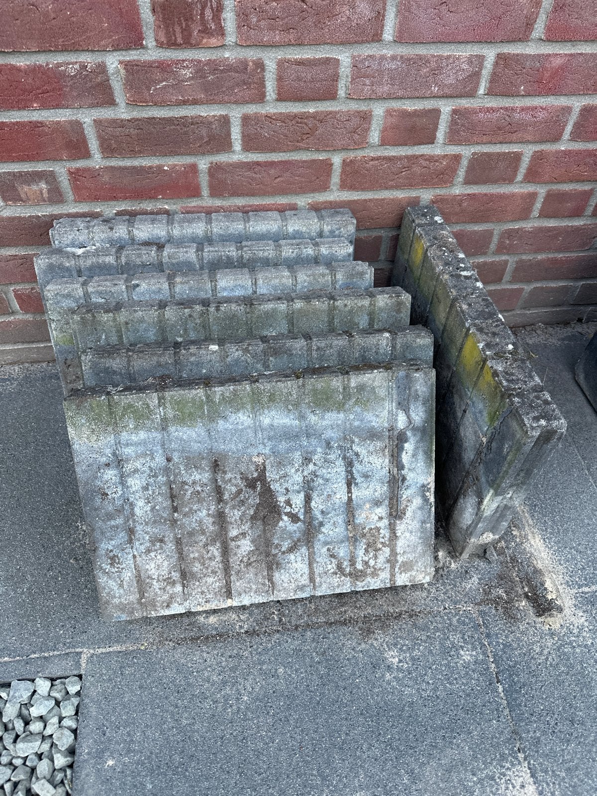 Gratis! Gebruikte betonnen pallisadebanden 7st, Ophalen, Gebruikt, Minder dan 5 m², Beton