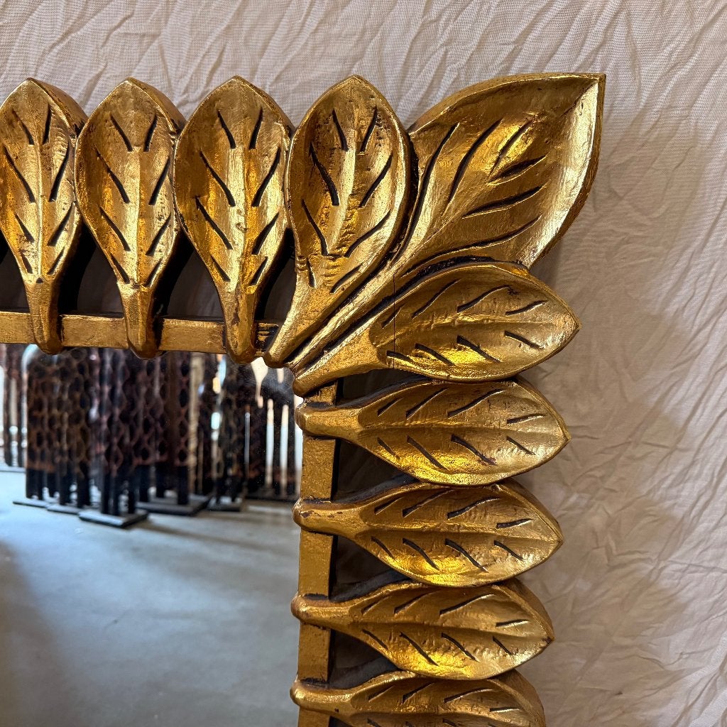 spiegel goud met houten lijst - 100 x 80 cm - Gratis bezorgd, TTM Wonen, Meubels – (Perzische) Tapijten en Woonaccessoires, Nieuw
