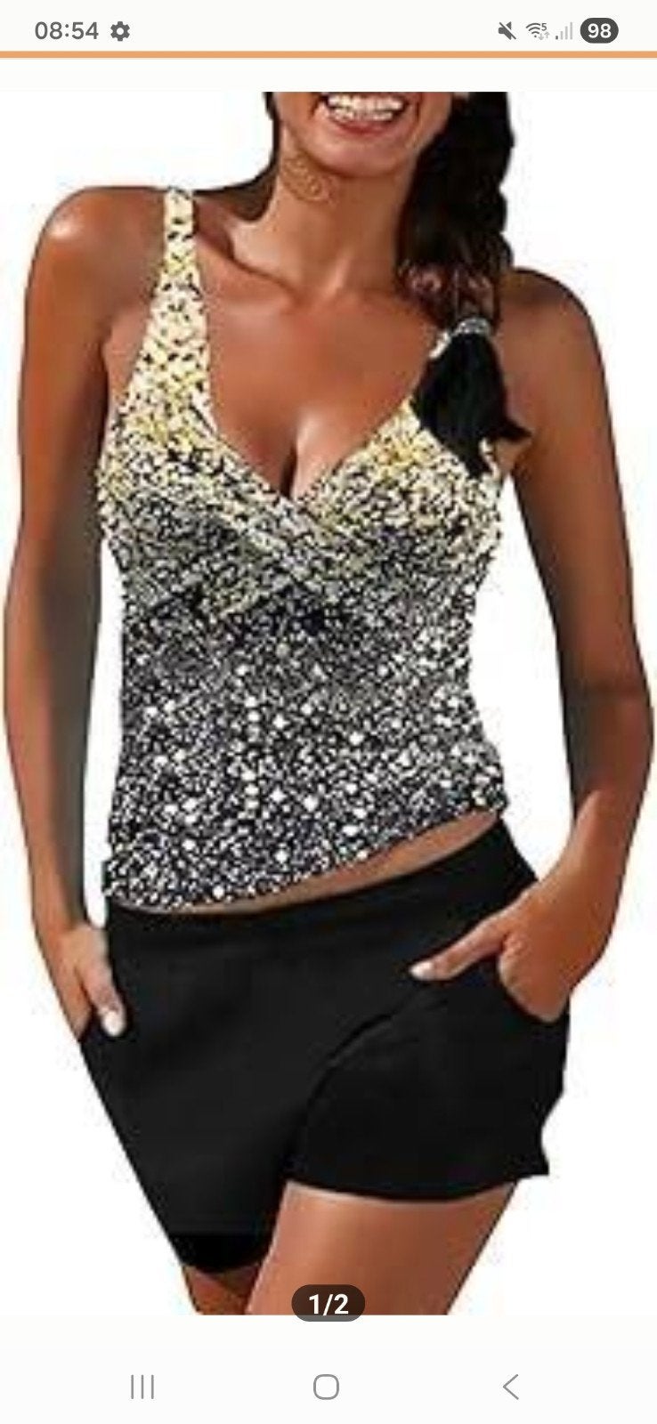 Nieuwe tankini maat M, Kleding | Dames, Ophalen of Verzenden, Nieuw, Zwart, Bikini