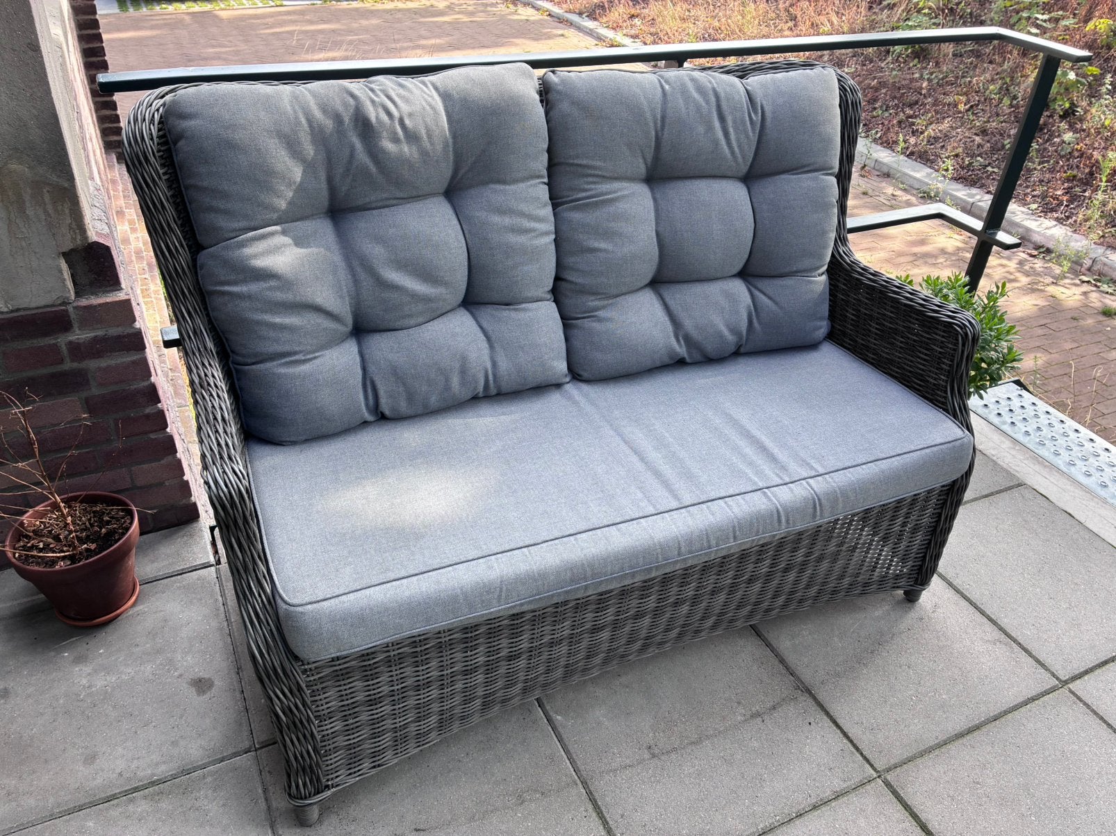 Tuinbank Bois le Duc met kussens en hoes, Ophalen, Gebruikt, Kunststof