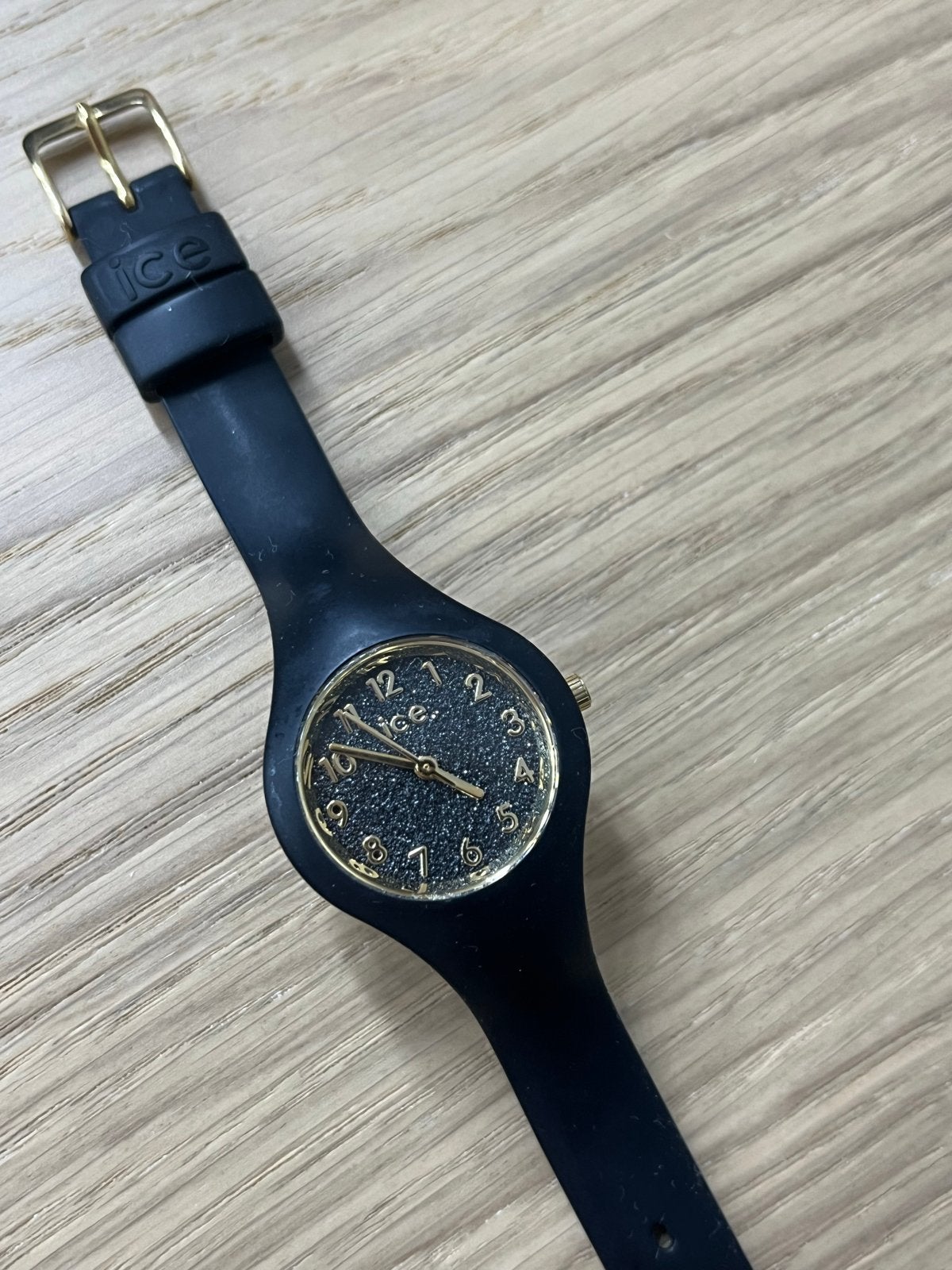 Ice Watch Zwart Polshorloge - Zo goed als nieuw, Overige merken, Overige materialen, Polshorloge, Overige materialen