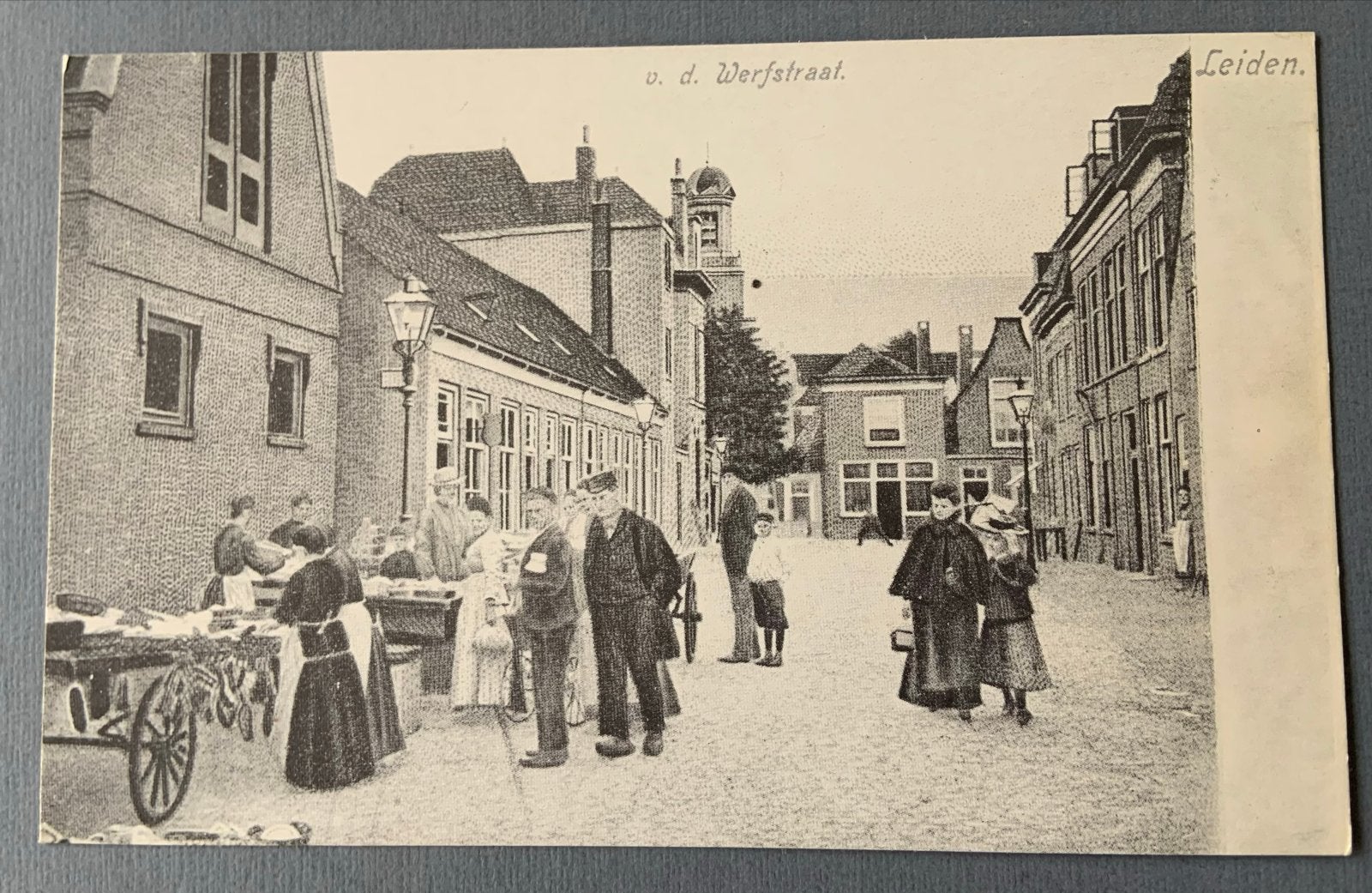 Reprint ansichtkaart Leiden - v.d. Werfstraat, Verzenden, 1980 tot heden, Ongelopen, Zuid-Holland