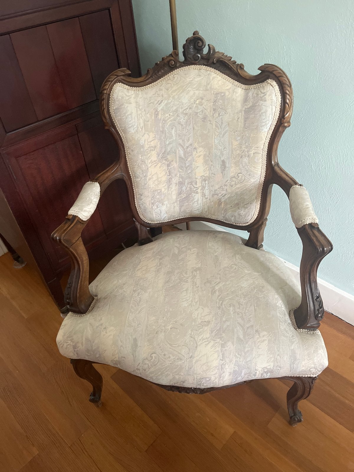Antieke Barok Stijl Fauteuil - Elegante Houten Stoel, Ophalen
