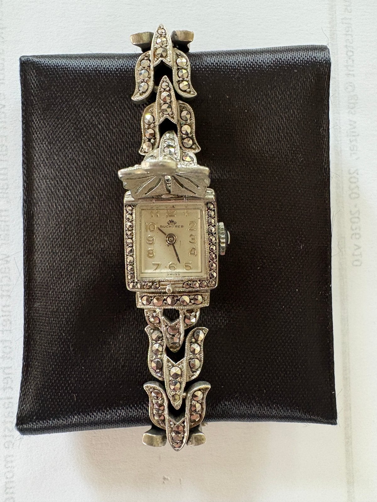 Bucherer horloge jaren 40, zilver, Overige merken, Polshorloge, Overige materialen, Ophalen of Verzenden