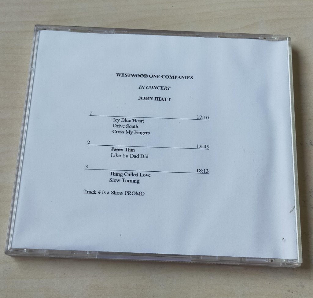 John Hiatt - In Concert CD Westwood One, Ophalen of Verzenden, Gebruikt