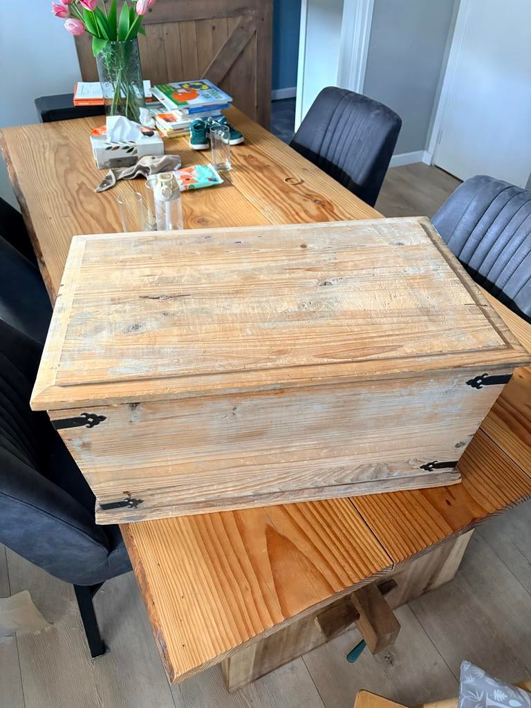 Houten kist 63x40x30 cm - Decoratieve opbergkist, Ophalen, Gebruikt, 50 tot 100 cm, Minder dan 50 cm