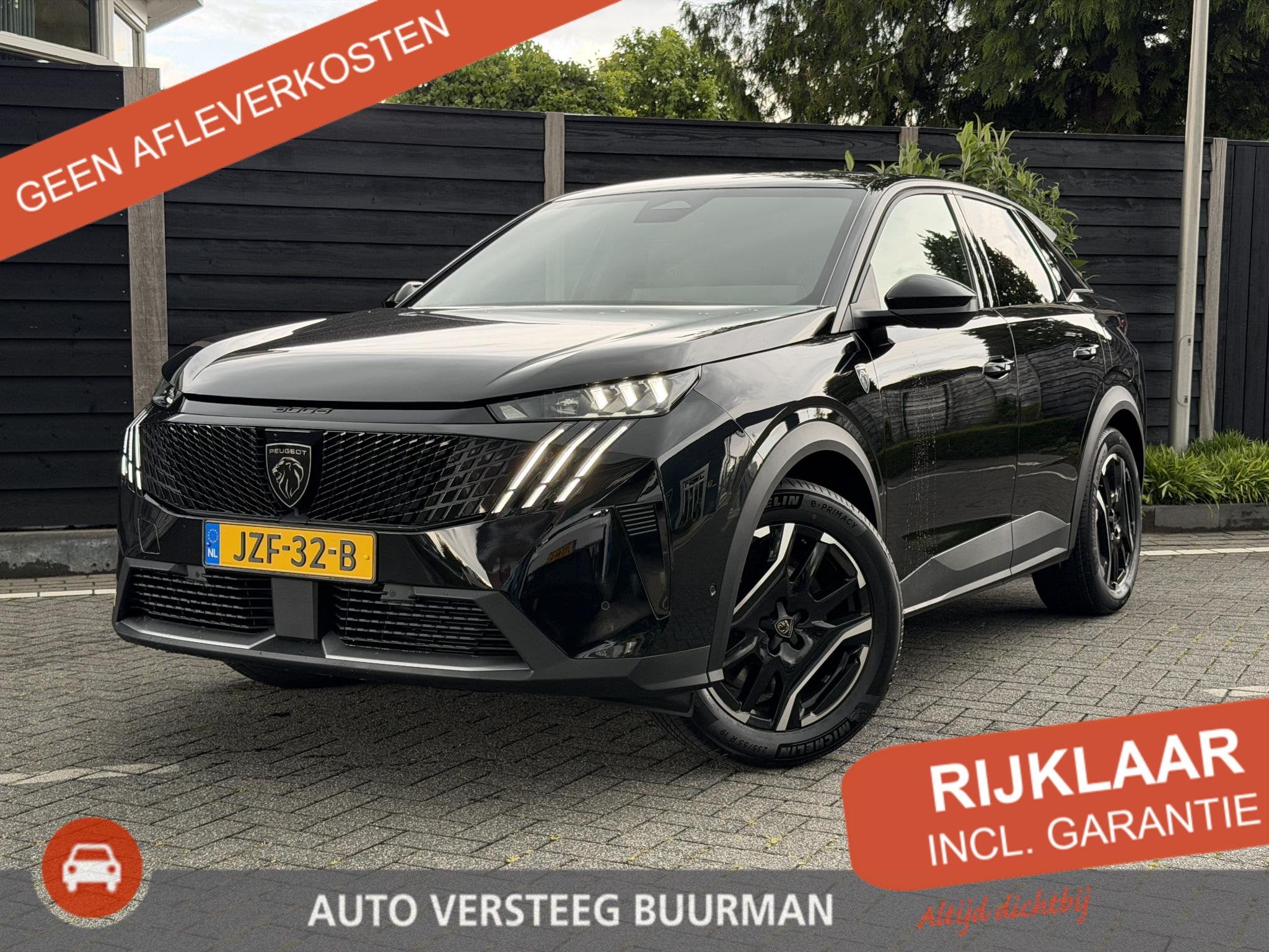 Peugeot 3008 GT 1.6 plug-in Hybrid 195PK e-DCS7 Automaat Nav, Auto's, 12 maanden, 4 cilinders, Leder en Stof, Zwart