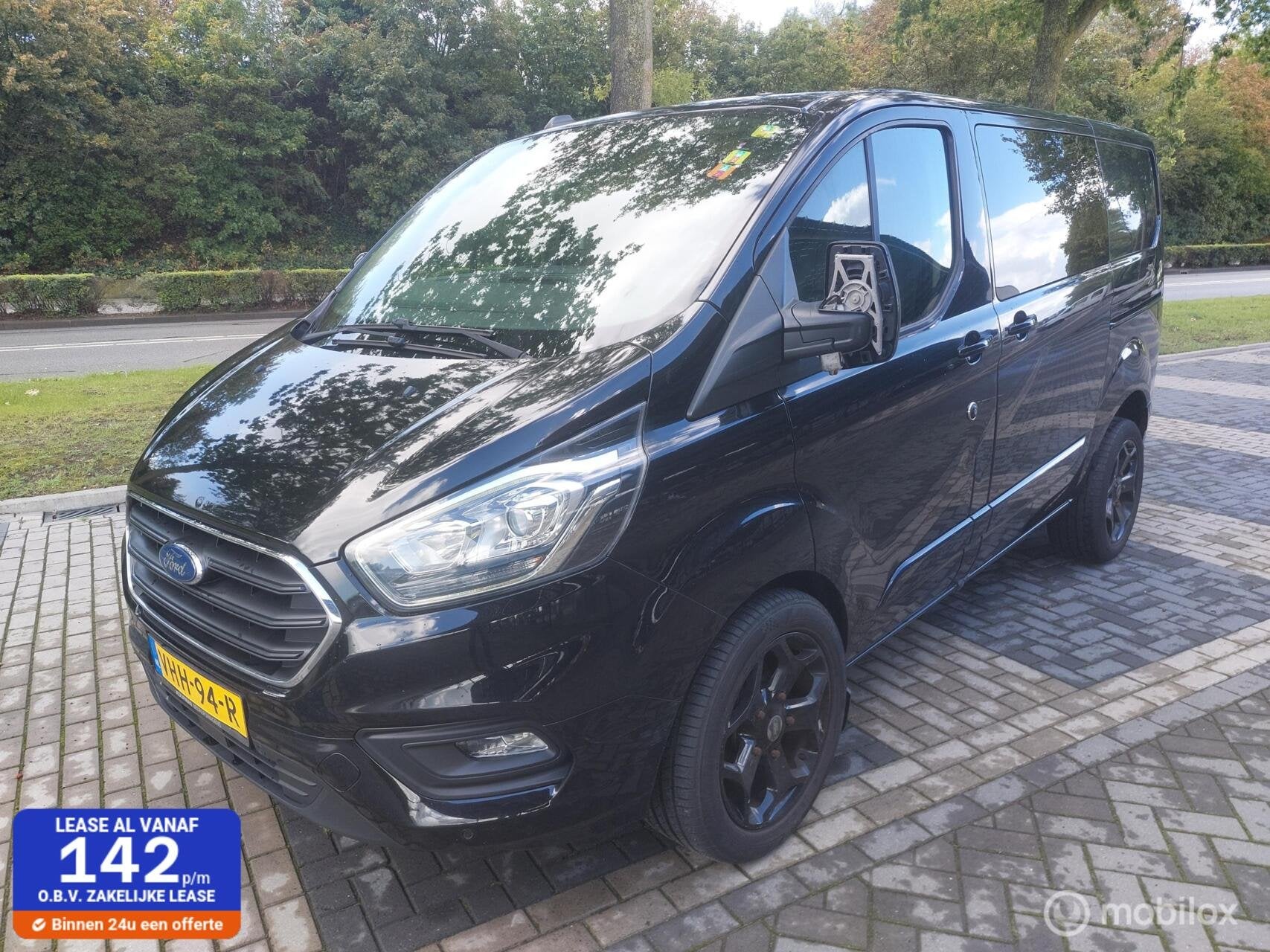 Transit Custom 2.0 TDCI AUT 2020 Dub.Cab. Lees omschrijving!, Automaat, 1995 cc, Overige carrosserieën, Zwart