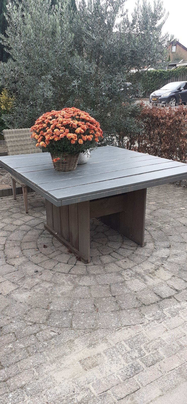 vierkante tuintafel, Tuin en Terras, Ophalen, Gebruikt, Vierkant, Hout