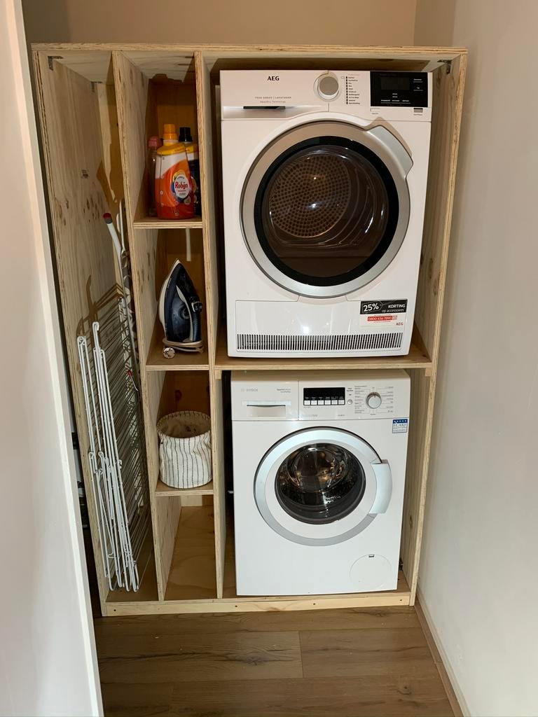 Stevige kast voor wasmachine/droger en extra’s, Ophalen, Zo goed als nieuw