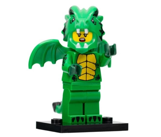 Lego minifiguur : col23 Groen Drakenkostuum, Serie 23, Ophalen of Verzenden, Zo goed als nieuw, Minifiguur, Lego