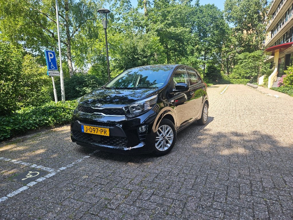 1ste eig. Kia Picanto 1.0 Cvvt 67pk 5-zits 2020 Zwart, Auto's, Kia, Voorwielaandrijving, Stof, 4 stoelen, Zwart
