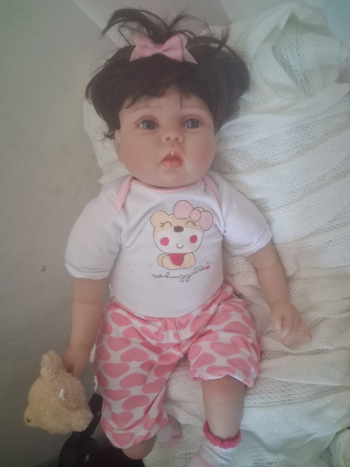 reborn baby meisje, Ophalen of Verzenden, Zo goed als nieuw, Babypop