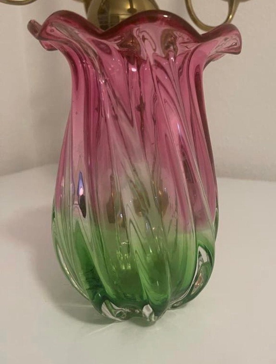 Vintage Teleflora "Watermeloen" Vaas - Murano Stijl, Ophalen