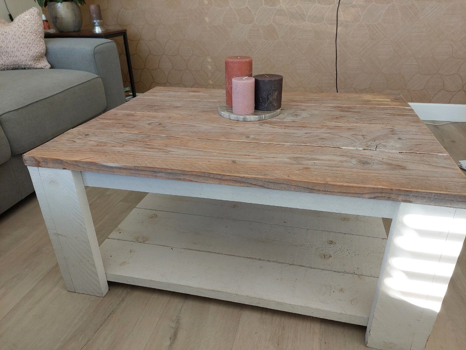 salontafel steigerhout, Gebruikt, 100 tot 150 cm, Overige houtsoorten, 50 tot 100 cm