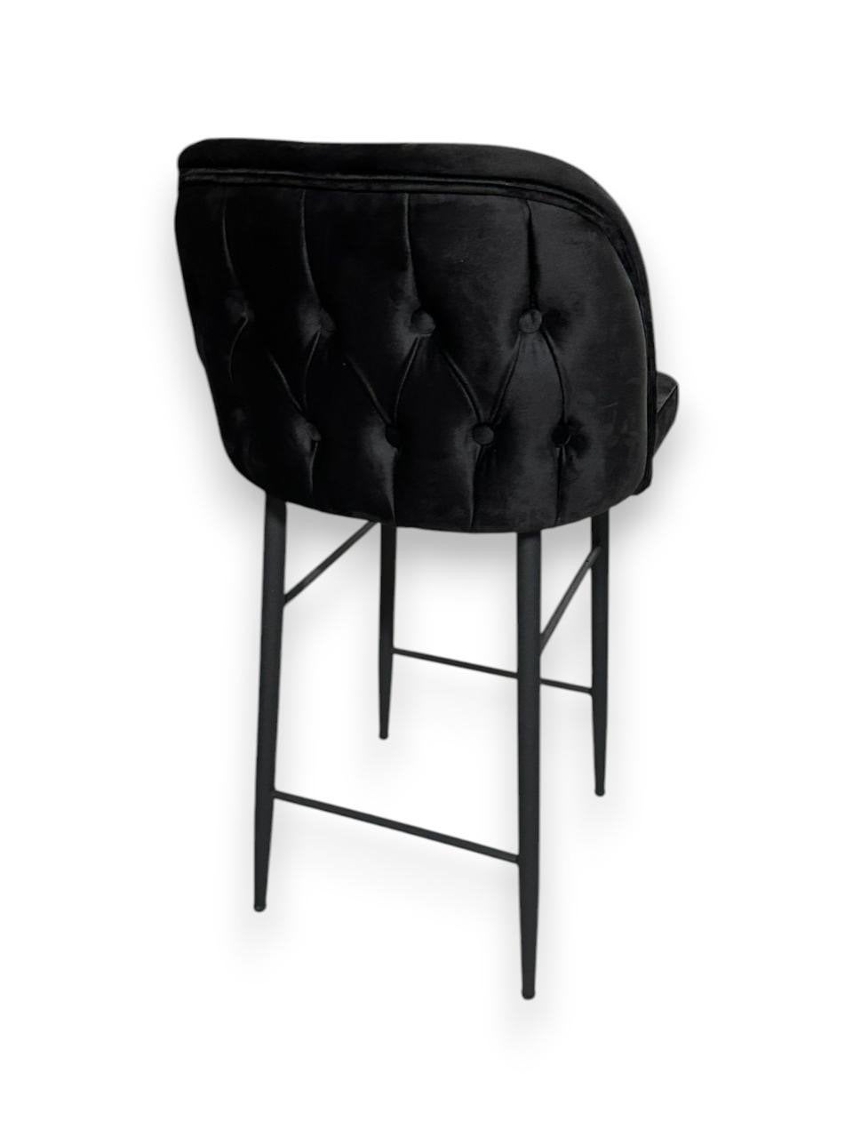 Luxe Zwarte Velvet Barkrukken - ‼️ Laatste 5 stuks ‼️, Ophalen, Met voetsteun, 60 tot 90 cm, Nieuw