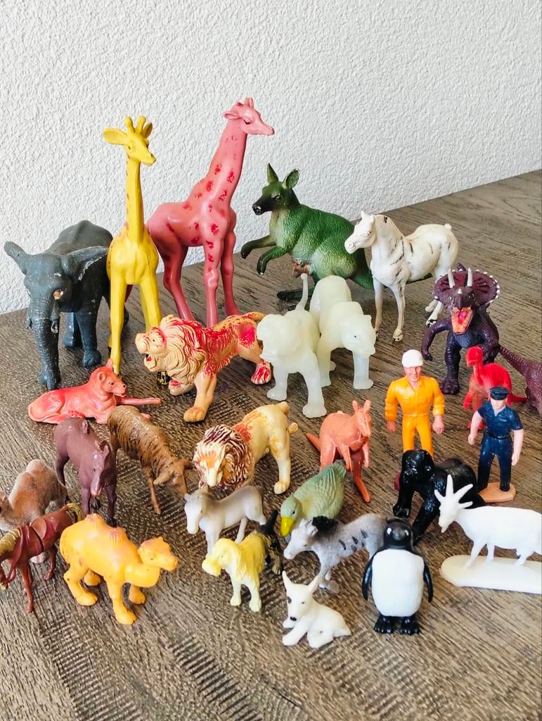 Lot vintage speelgoed dieren, Verzamelen, Ophalen of Verzenden, Gebruikt