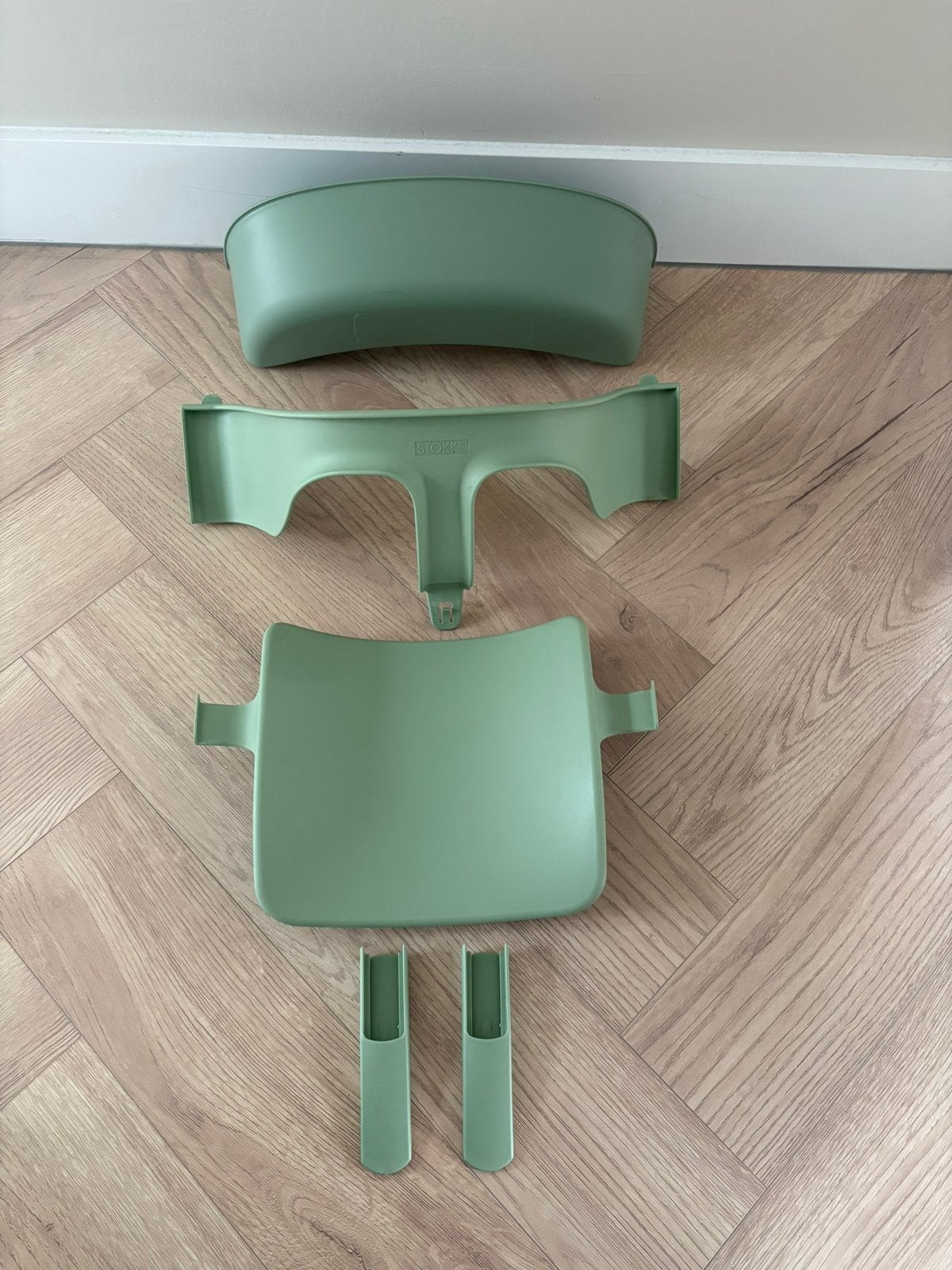 100% origineel! Stokke Tripp Trapp Babyset Moss Green, Kinderen en Baby's, Kinderstoelen, Ophalen of Verzenden, Zo goed als nieuw