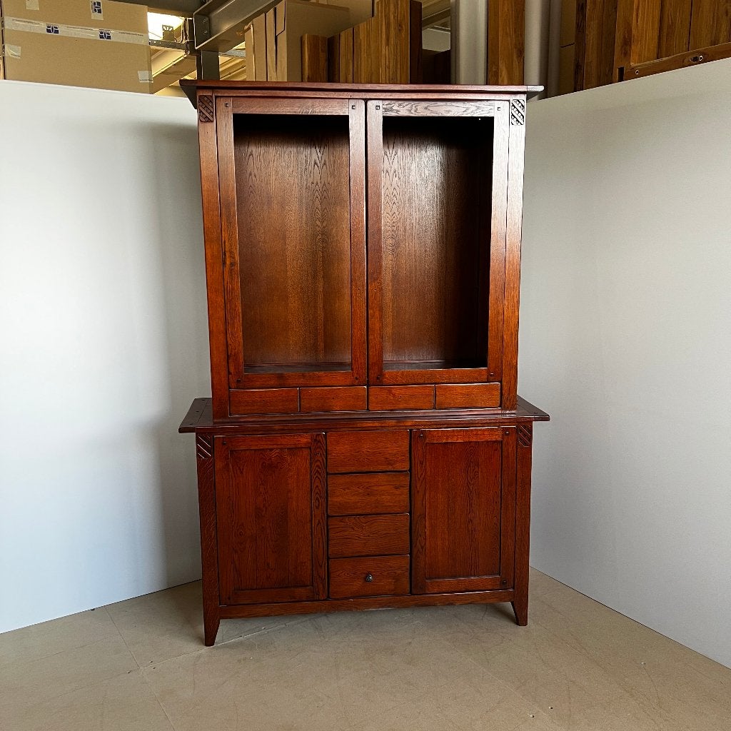Nieuwe Vitrinekast | Massief voorfront | Kersenkleur, Huis en Inrichting, Kasten | Vitrinekasten, Ophalen, Glas, Gebruikt, 100 tot 150 cm