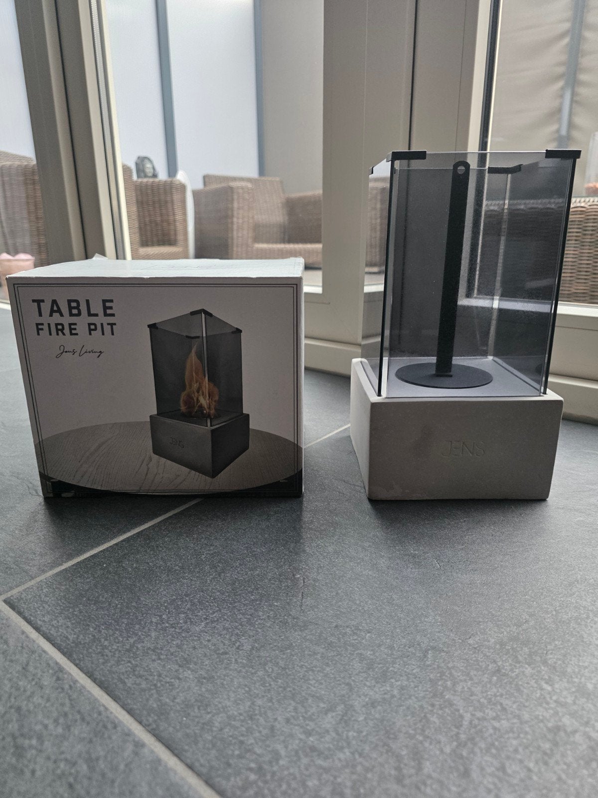 JENS Living Table Fire Pit - Sfeerhaard voor Binnen/Buiten, Ophalen of Verzenden, Zo goed als nieuw, Vuurkorf