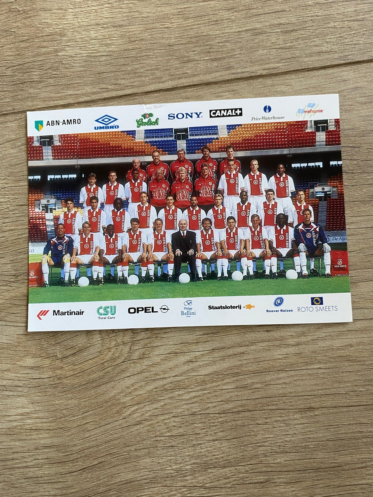 Elftalfoto Ajax Amsterdam Seizoen '97 - '98, Ophalen of Verzenden, Zo goed als nieuw, Ajax, Poster, Plaatje of Sticker
