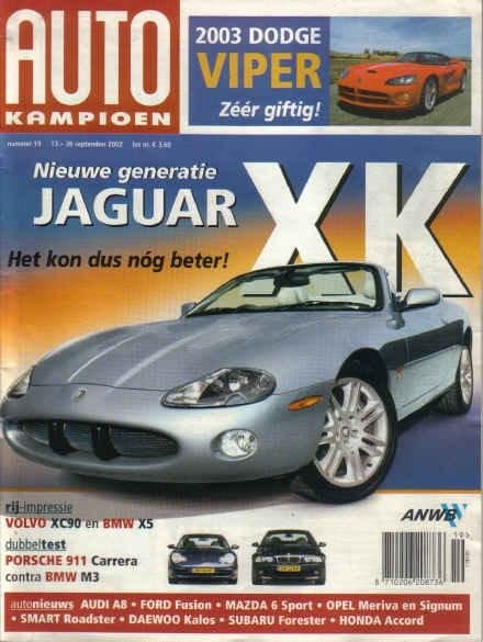 Autokampioen 19 2002 : BMW M3 - Smart Roadster - Porsche 911, Ophalen of Verzenden, Gelezen, Algemeen