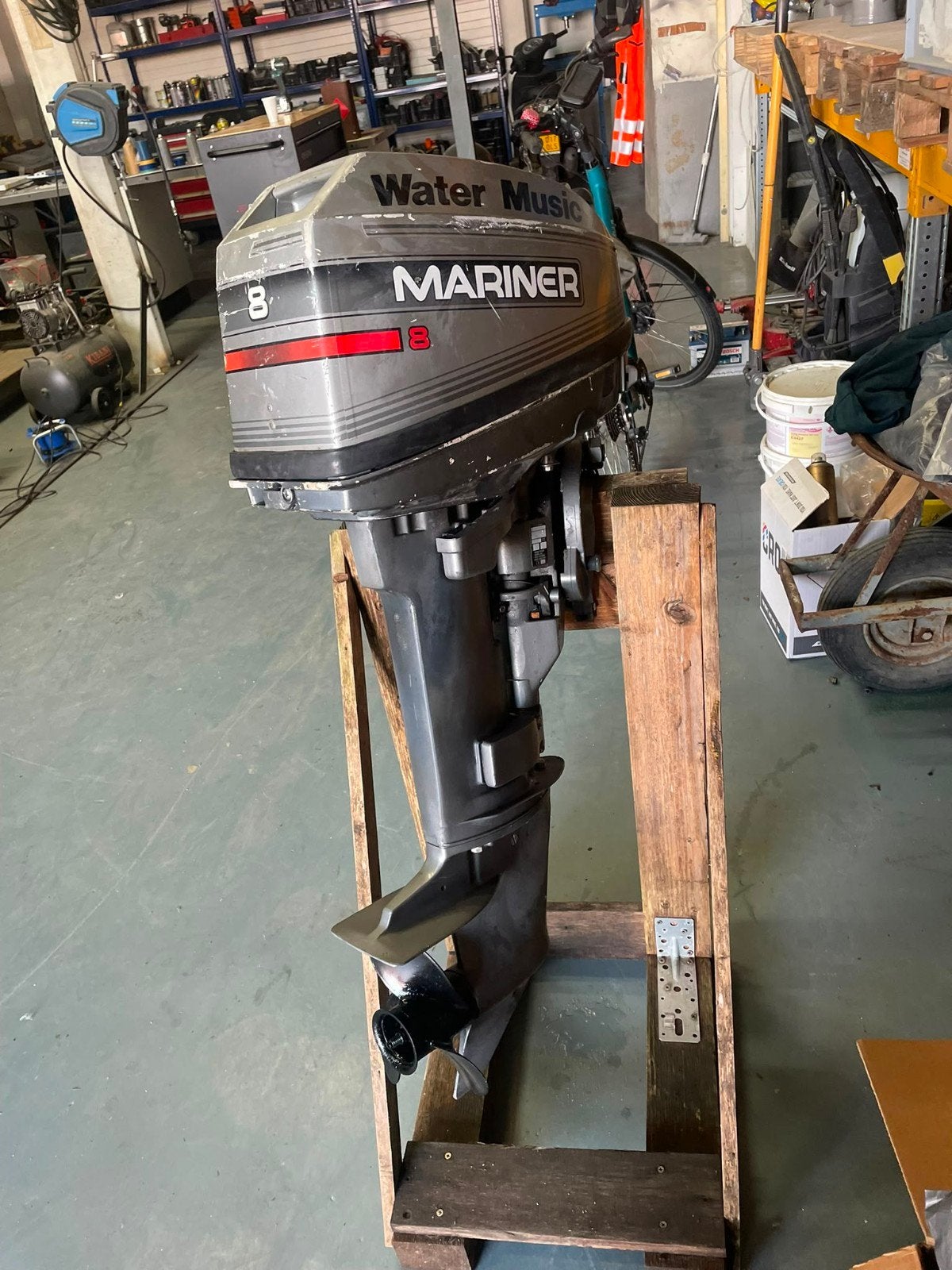 Mariner 8 PK 2 Takt Buitenboordmotor met Tank, Ophalen, 5 tot 10 pk, Zo goed als nieuw, Buitenboordmotor