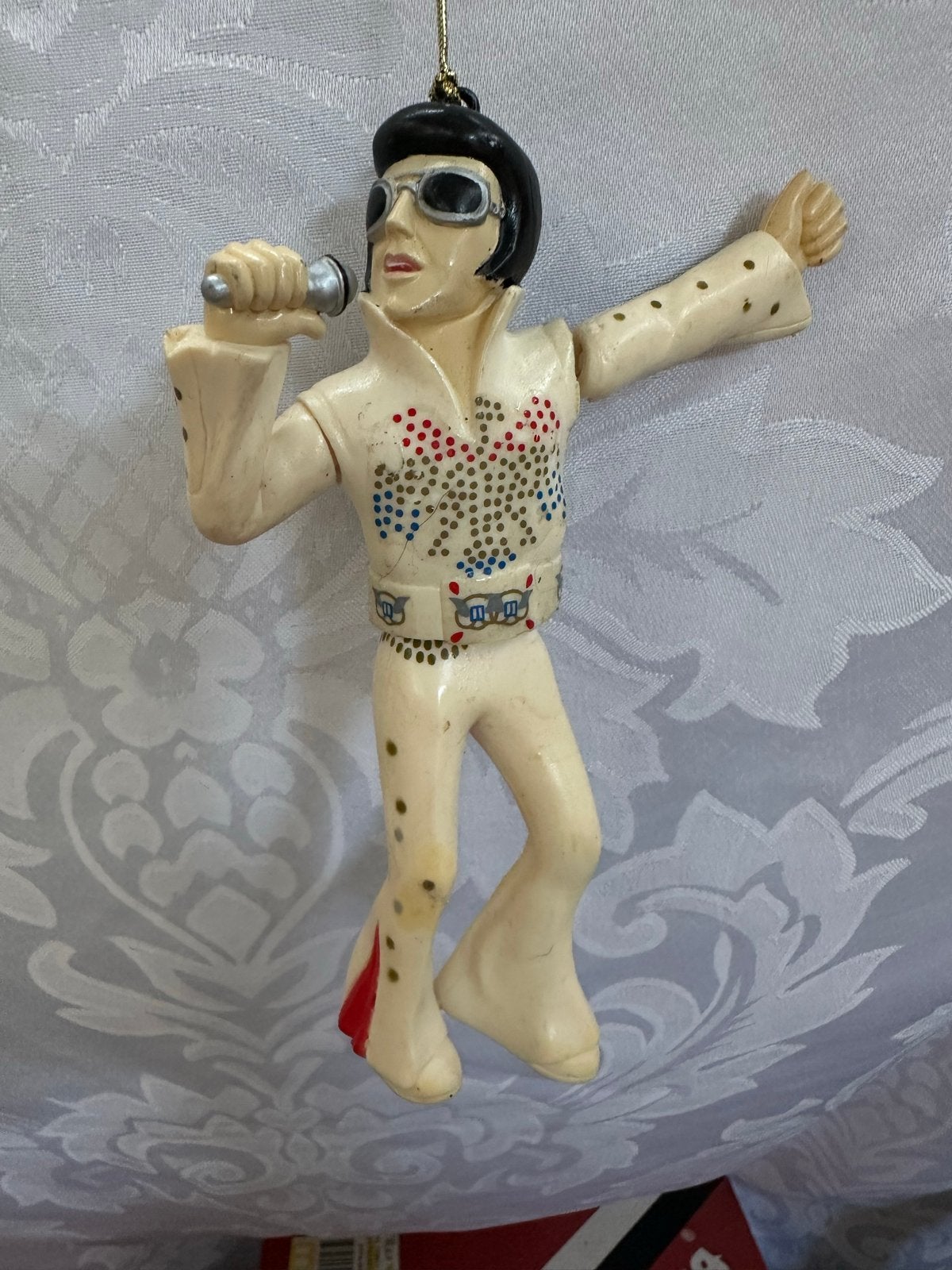 Vintage Elvis Presley Kerst Ornament Beeldje, Ophalen of Verzenden, Gebruikt, Pop, Beeldje of Miniatuur