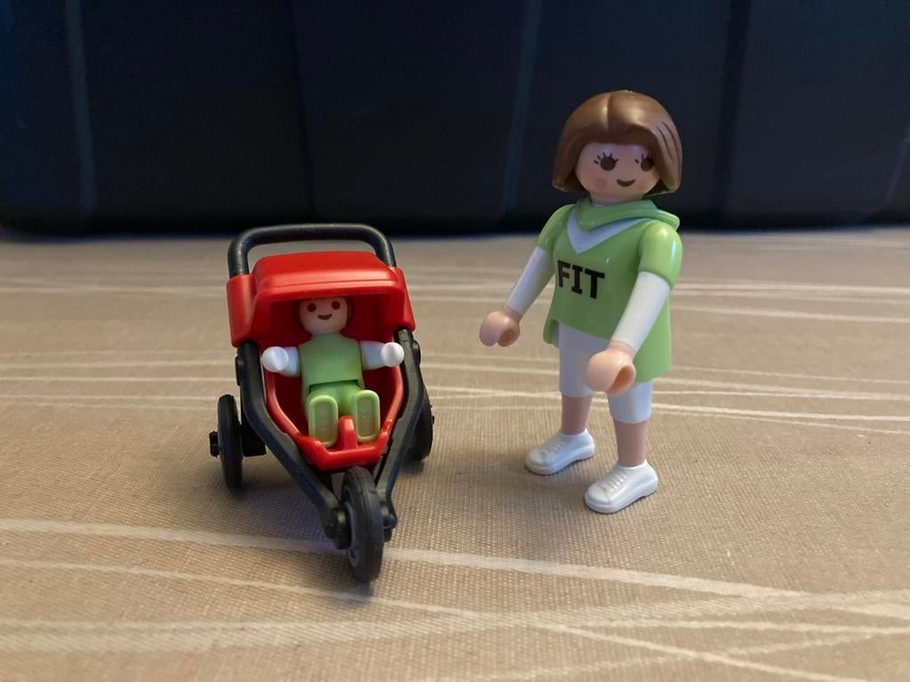 Playmobil moeder met kind in buggy, Ophalen of Verzenden, Zo goed als nieuw
