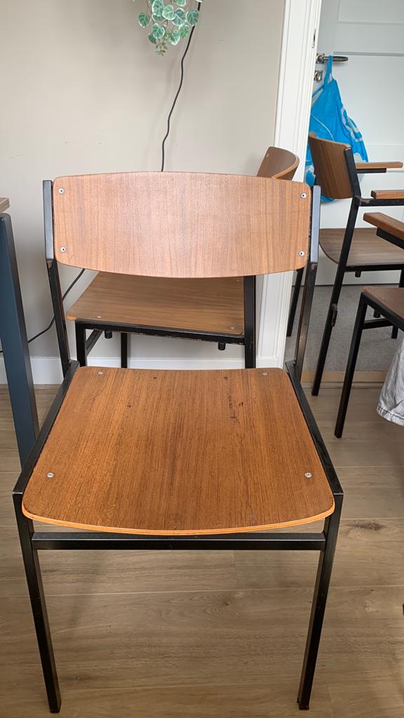 Stapelbare vintage stoeltjes Gijs van der Sluis, Ophalen, Gebruikt, Vier