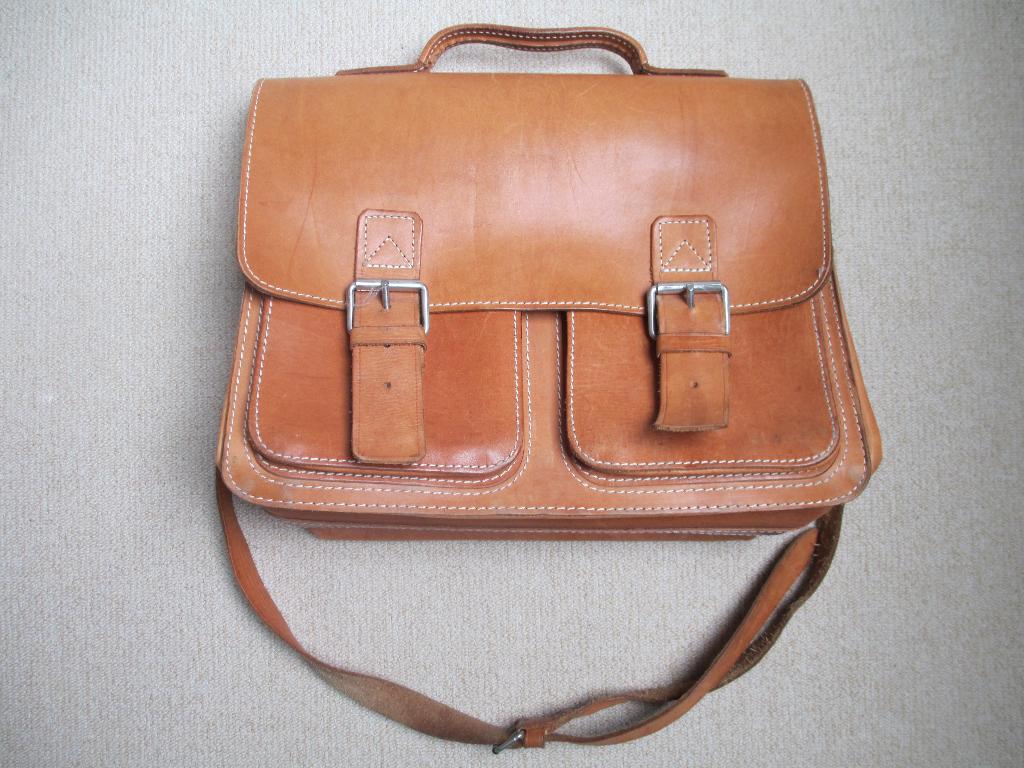 Lederen Schooltas, De Ruiter, vintage, retro, klassiek, Sieraden, Tassen en Uiterlijk, Tassen | Schooltassen, Bruin, Aktetas of Boekentas