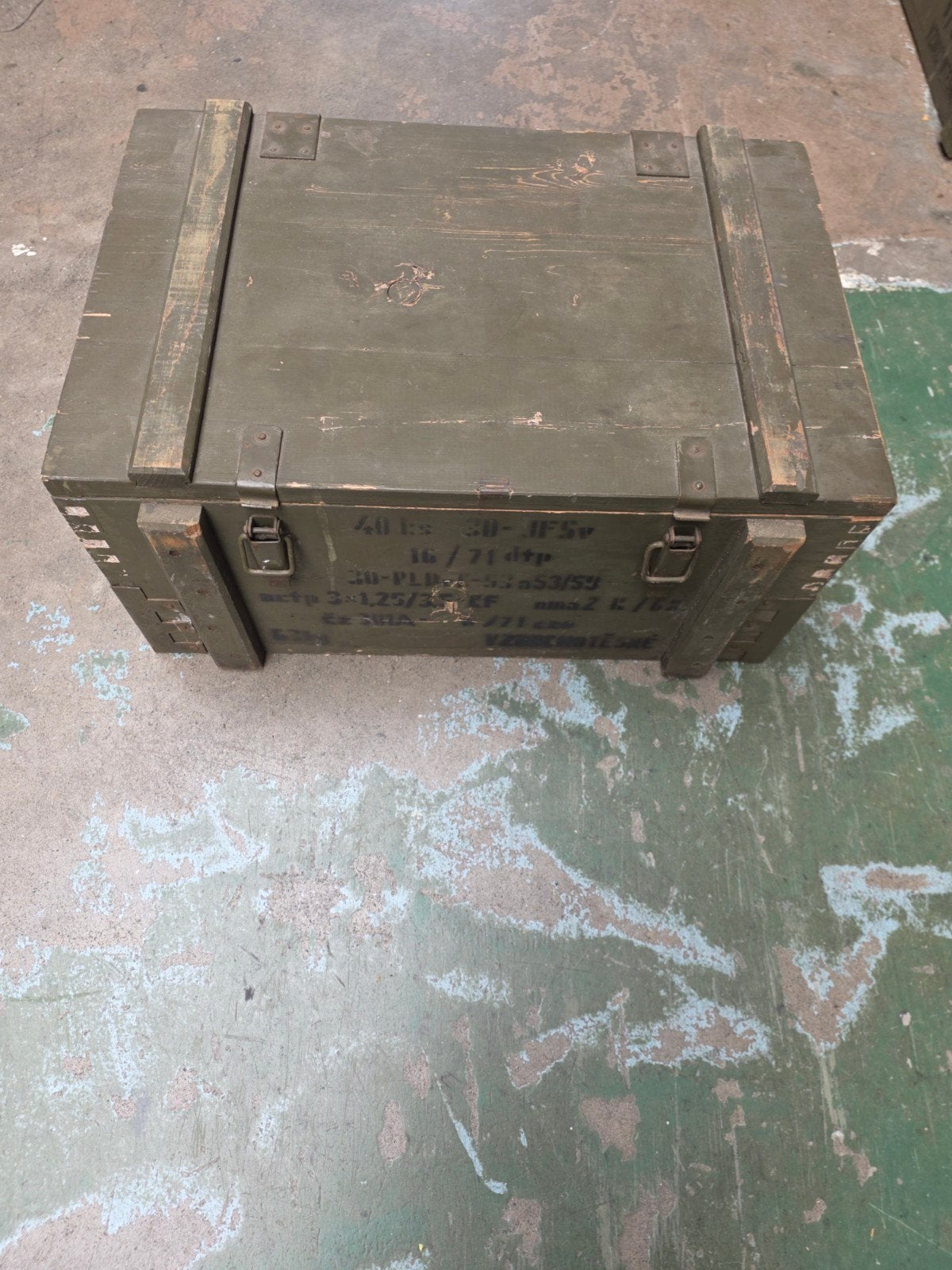 Leger houten kist metalen handvaten 58x38x28cm, Ophalen, Minder dan 50 cm, 50 tot 100 cm, .