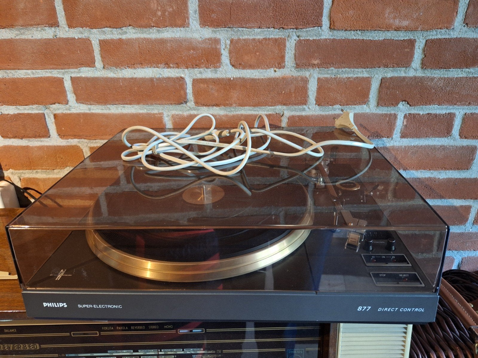 Te koop mooie Philips platenspeler 877, Ophalen of Verzenden, Philips