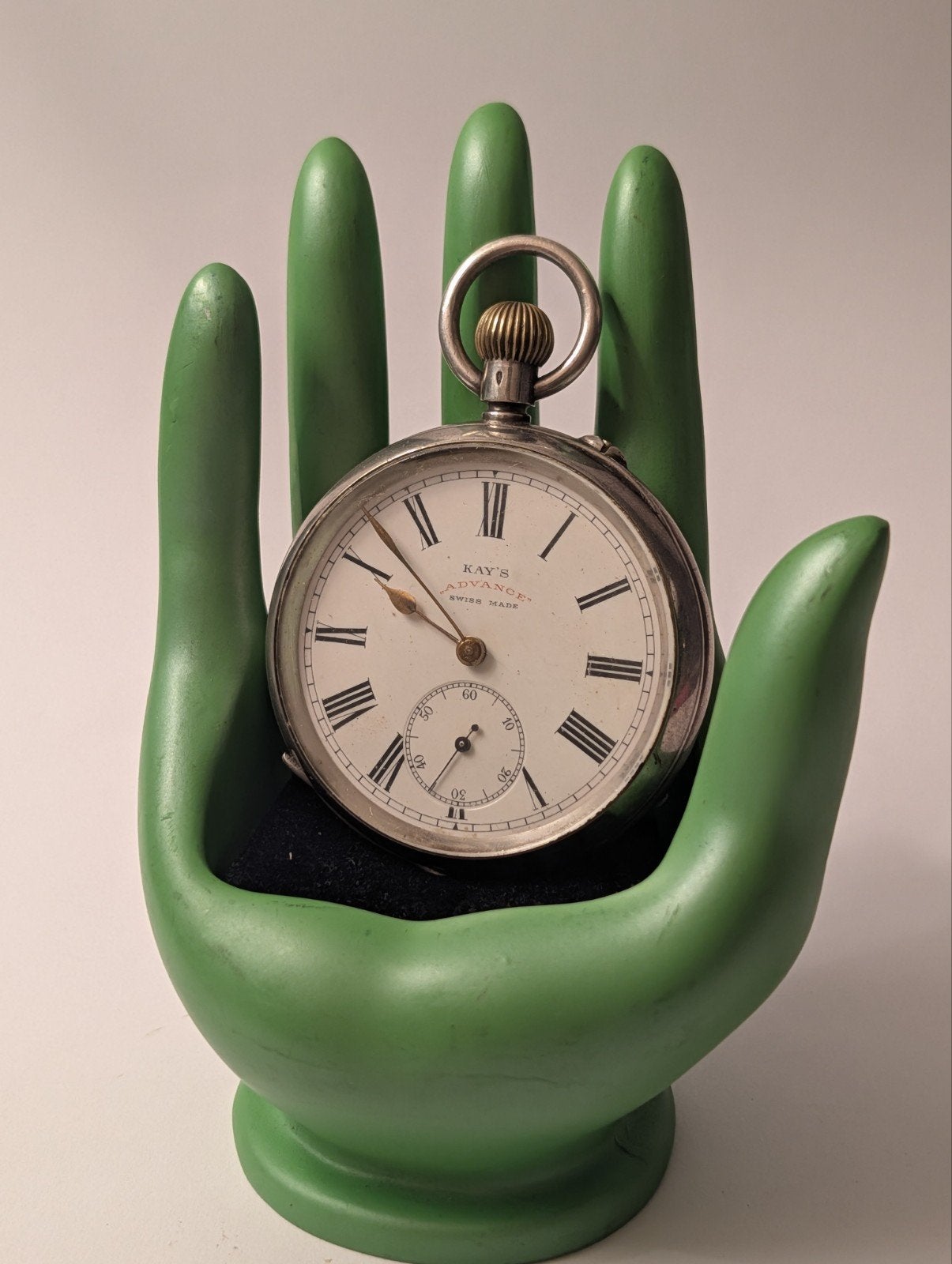 Antiek Kay's Advance Zakhorloge 0.935 Zilver - Werkend, Overige merken, Zakhorloge, Ophalen of Verzenden, Met ketting