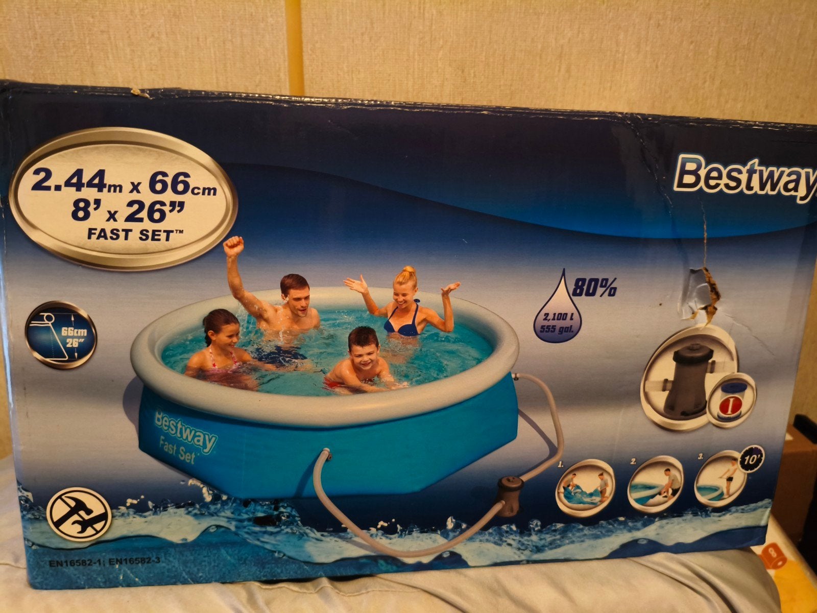 Bestway zwembad rond., Ophalen, Rond, Zo goed als nieuw, Opzetzwembad