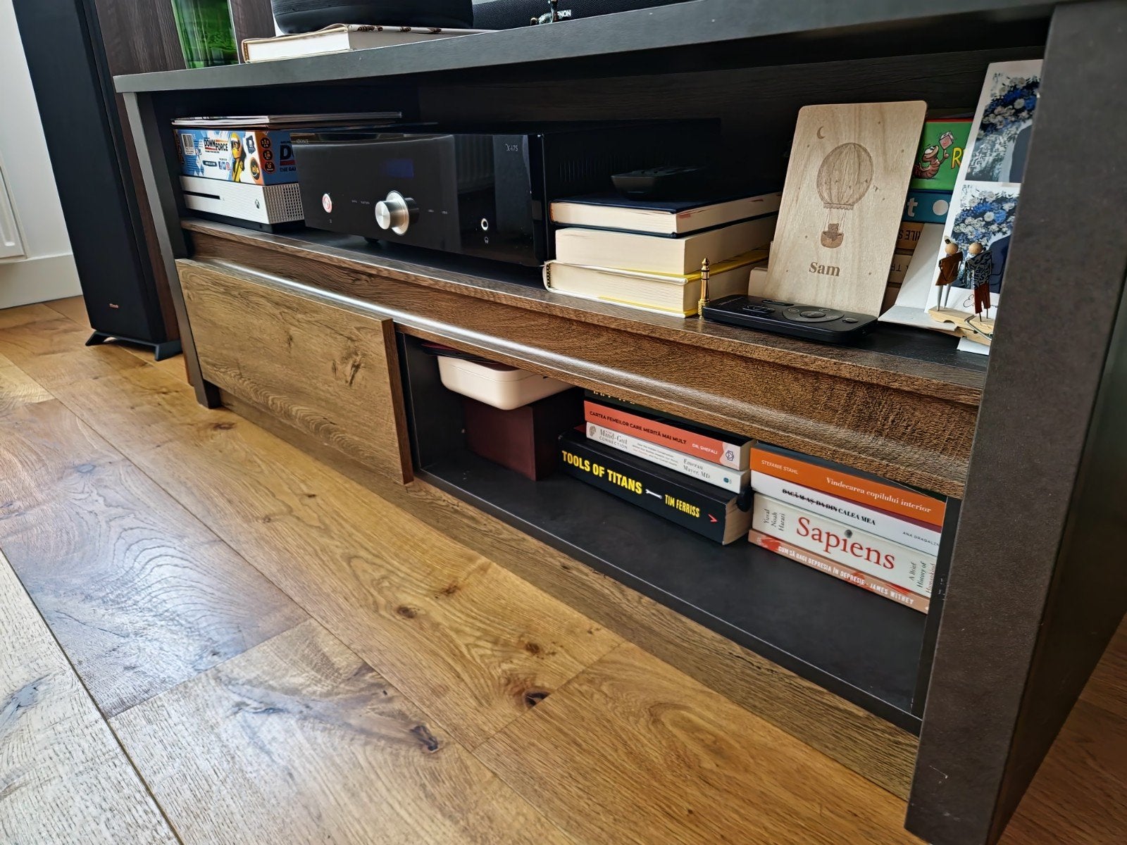 TV-meubel Meubella Monaco met opbergruimte, Ophalen, Gebruikt, Modern, industrieel, 100 tot 150 cm