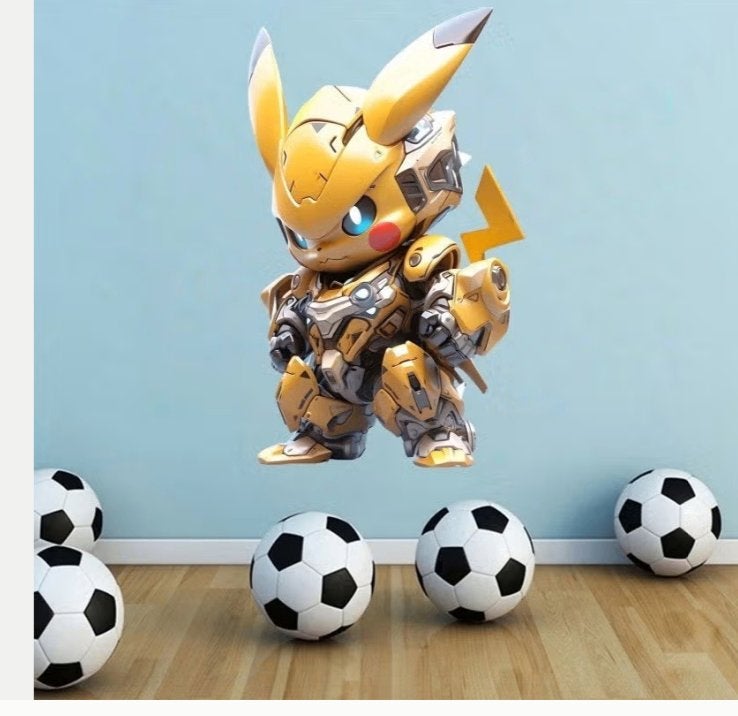 Pokemon muursticker van PVC - Pikachu Transformer (60x40cm), Ophalen of Verzenden, Nieuw