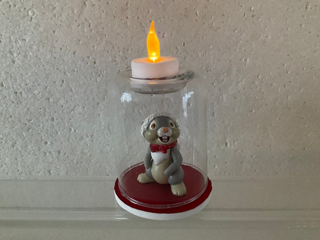 Disney Bambi - stamper in stolp waxine houder theelicht, Verzamelen, Disney, Ophalen of Verzenden, Bambi of Dumbo, Zo goed als nieuw