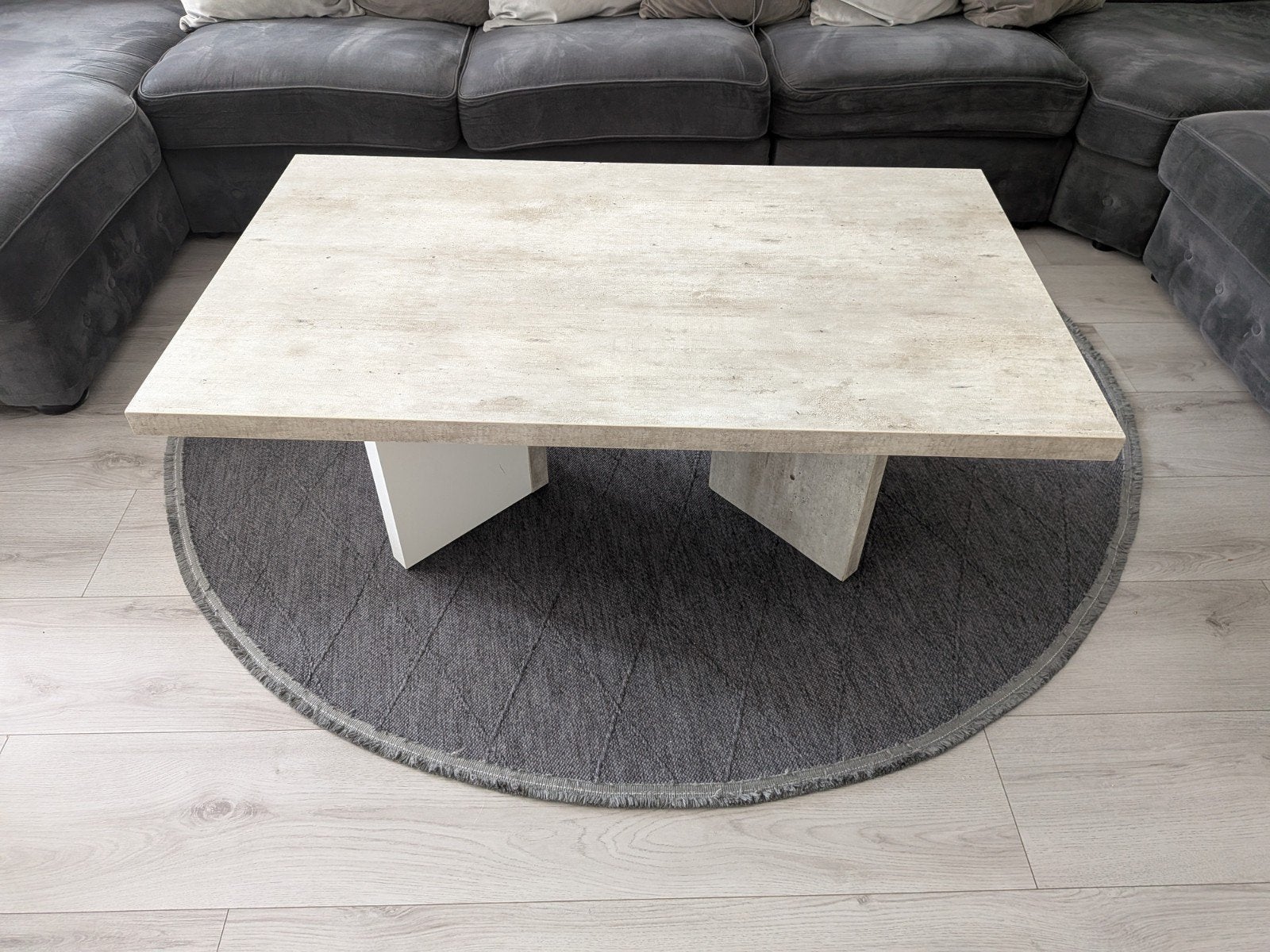 Stijlvolle salontafel van travertin, Overige materialen, Gebruikt, 50 tot 100 cm, Vierkant