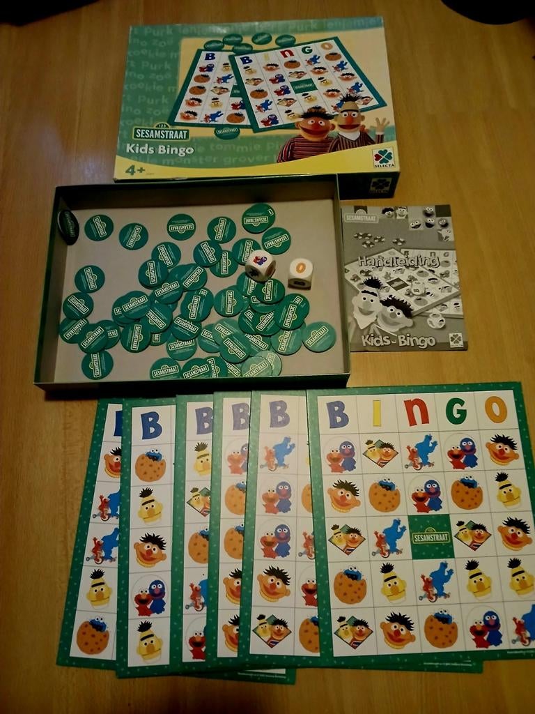 Sesamstraat Kids Bingo - Leuk familiespel, Hobby en Vrije tijd, Vijf spelers of meer, Ophalen, Zo goed als nieuw, Selecta