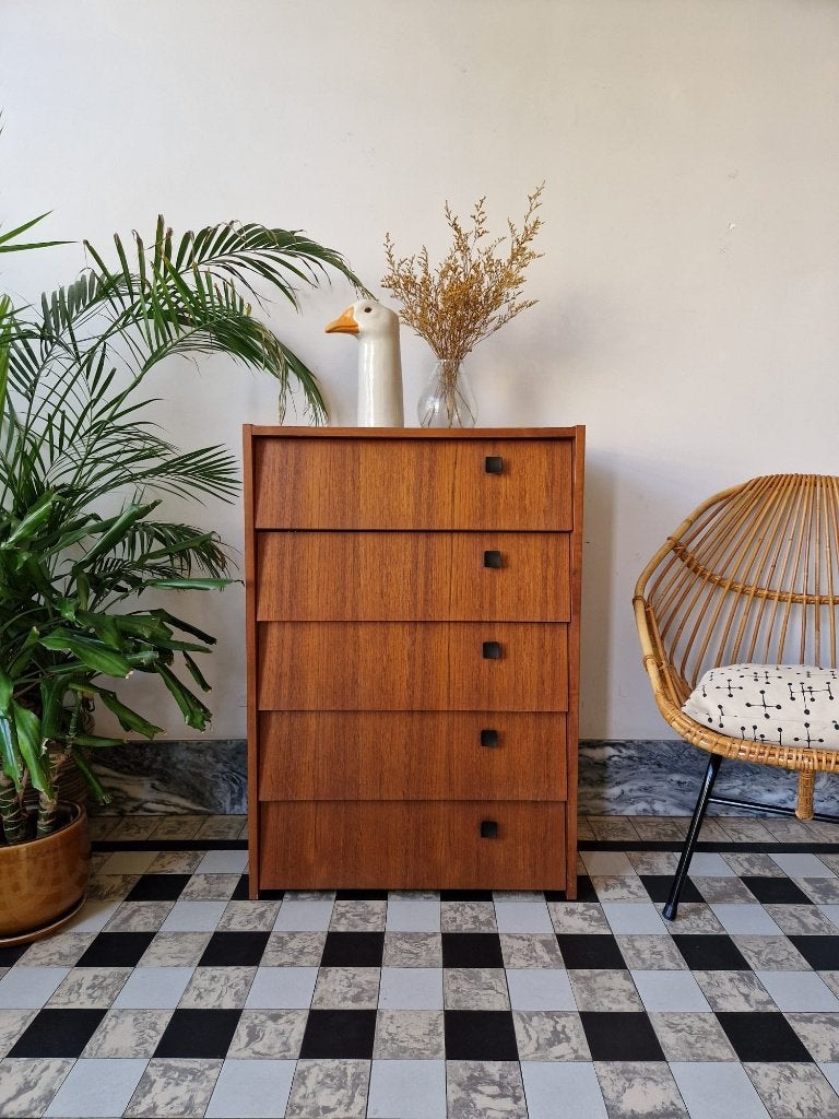 Vintage midcentury schoenenkastje | kleppenkast | kast, Ophalen, Gebruikt, VINTAGE