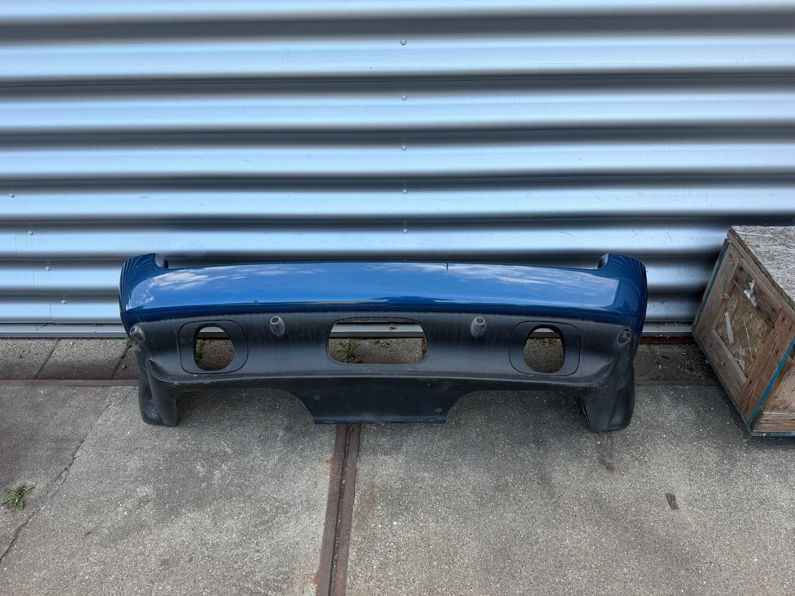 BMW X5 E53 Achterbumper 2002 - Origineel metallic blauw, Ophalen, Gebruikt, Achter, Bumper