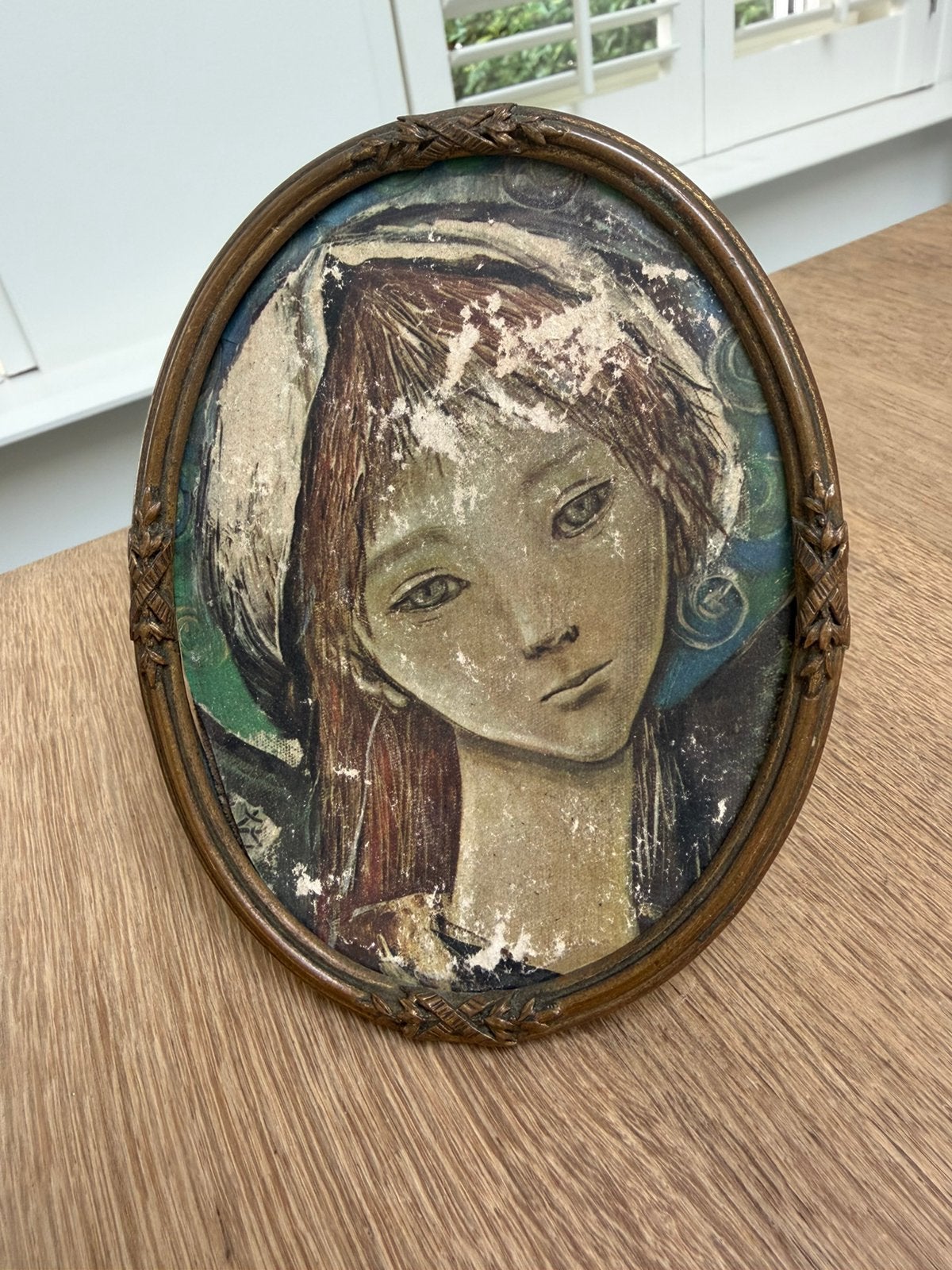 Antiek Frans fotolijstje met prent, Antiek en Kunst, Curiosa en Brocante, Ophalen of Verzenden
