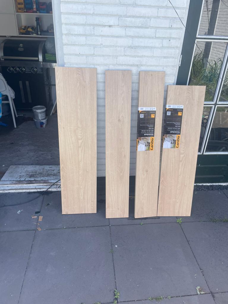 4x Vensterbank Cando licht eiken. MFD kozijn plank raam, Doe-het-zelf en Verbouw, Hout en Planken, Ophalen, Minder dan 25 mm, Nieuw
