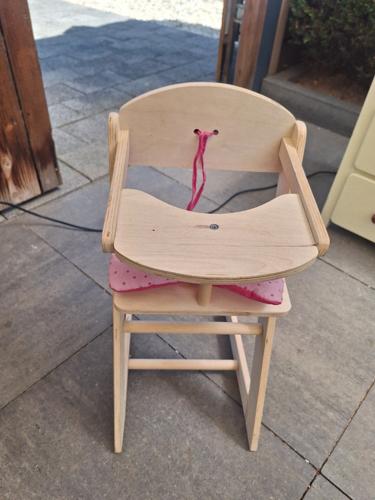 Houten poppenstoel poppenstoeltje hout speelgoed zitje, Ophalen, Gebruikt, Overige typen