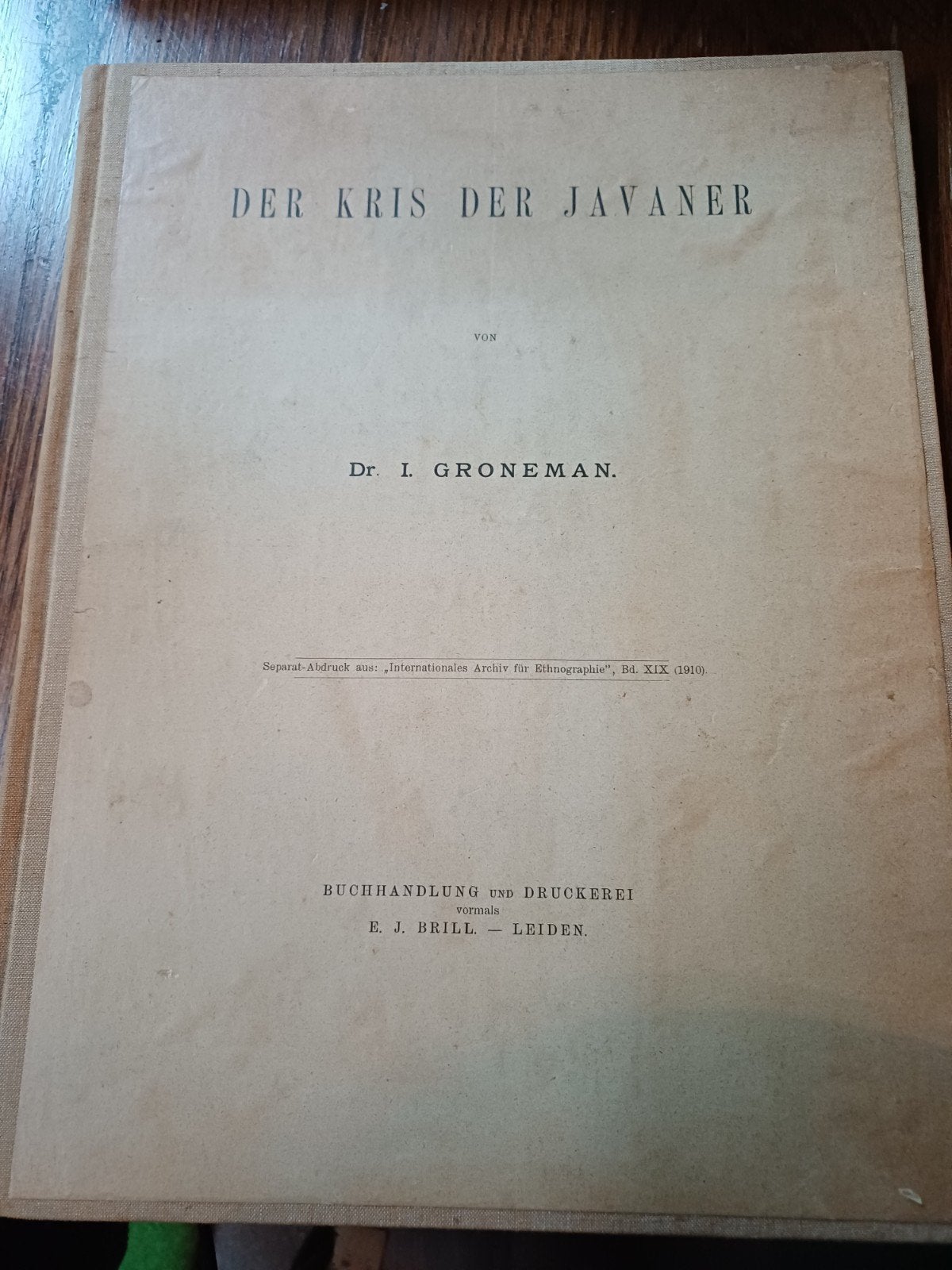 L18 De Kris der Javaner - Dr. J. Groneman (1910), Ophalen of Verzenden, Gelezen, Dr. J. Groneman, Nederland