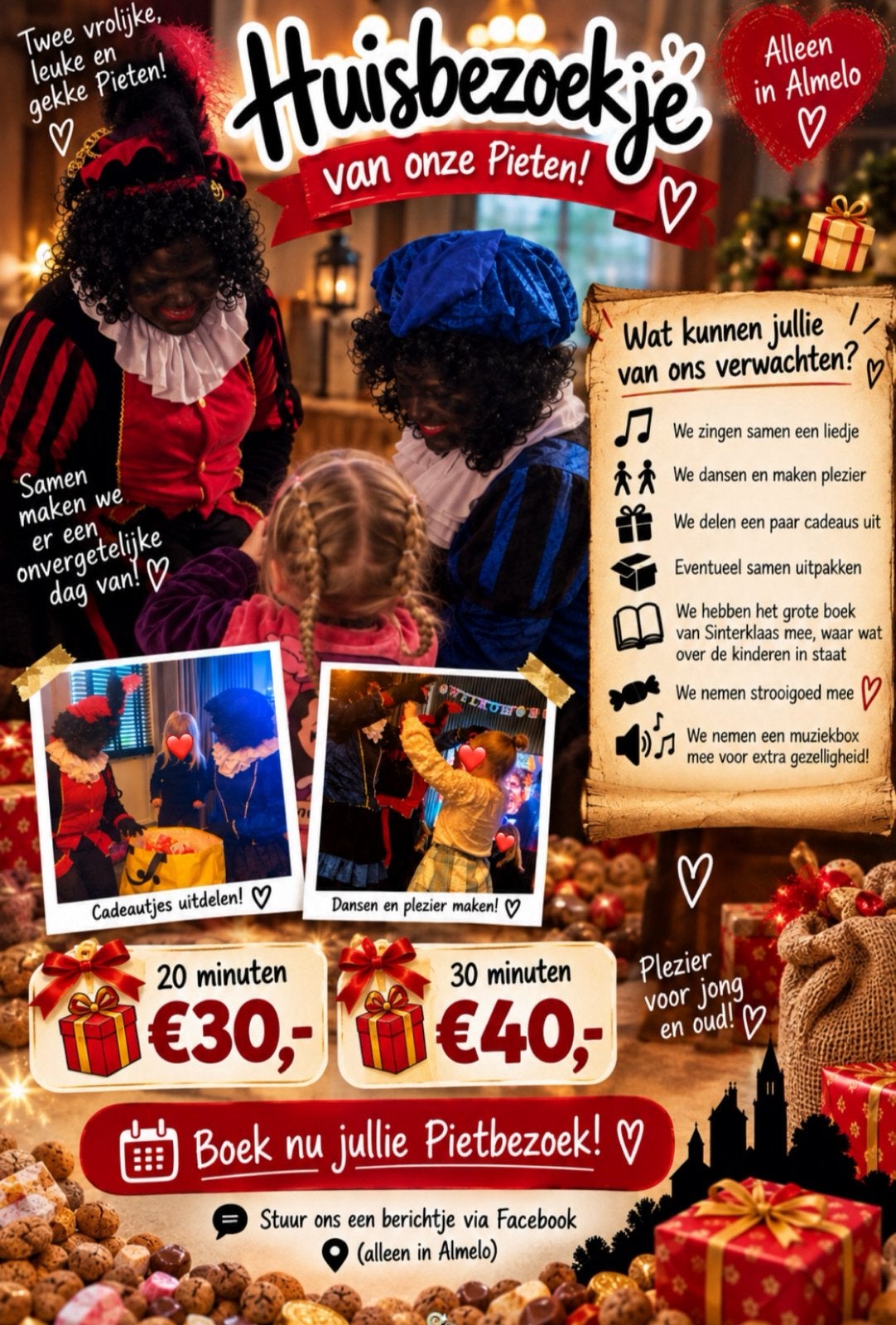 Pieten te huur, Ophalen, Nieuw